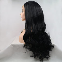 Glam Goth Life Queen essential 13*3" Lace Front Wig Synthetic Long Wavy 24" 130% Density