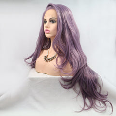 Glam Goth Life Lavender love 13*3" Lace Front Wigs Synthetic Long Wavy 24" 130% Density