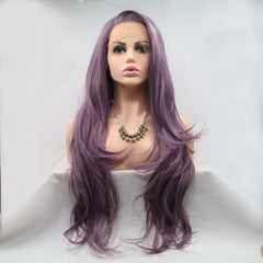 Glam Goth Life Lavender love 13*3" Lace Front Wigs Synthetic Long Wavy 24" 130% Density