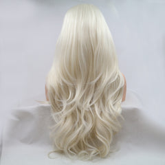 Blond 13*3" Lace Front Wigs Synthetic Long Wavy 24" 130% Density