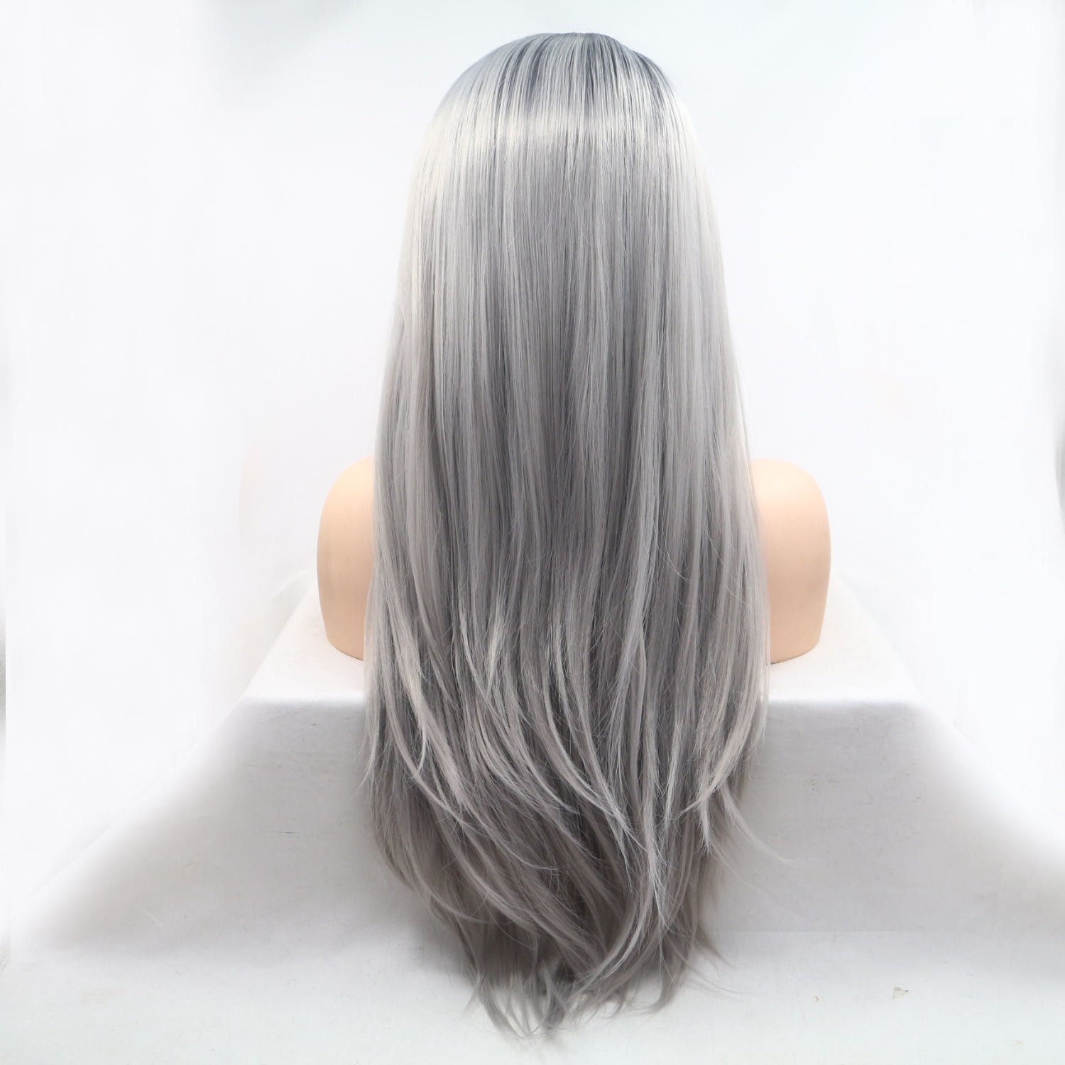 Glam Goth Life  Silver Siren 13*3" Lace Front Wigs Synthetic Long Straight 24" 130% Density