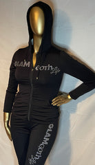 GLAM Goth Life Go To  hoodie set crystal logo various colors available