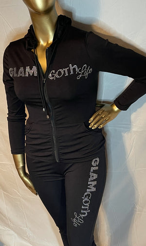 GLAM Goth Life Go To  hoodie set crystal logo various colors available
