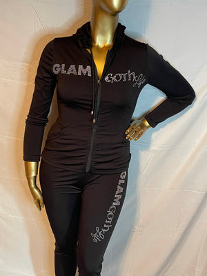 GLAM Goth Life Go To  hoodie set crystal logo various colors available